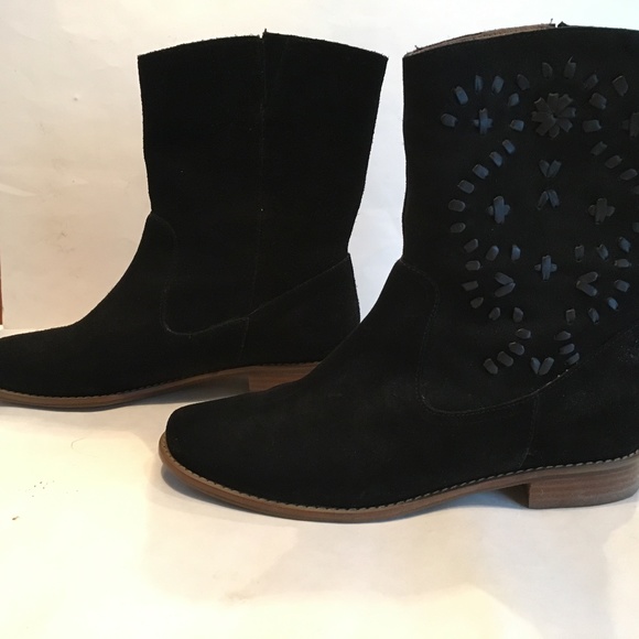JACK ROGERS Kaitlin Stitched Suede Leather Short Boots; Size: 7.5M - Picture 1 of 7